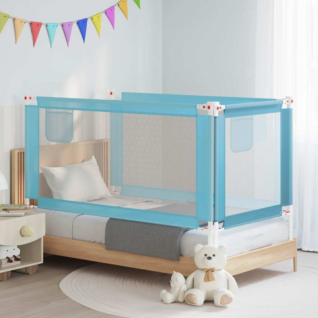 vidaXL Toddler Safety Bed Rail Blue 160x25 cm Fabric 1