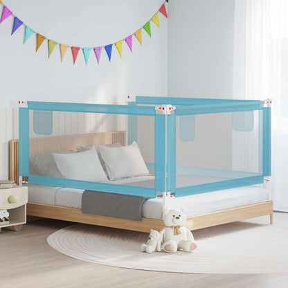vidaXL Toddler Safety Bed Rail Fabric Blue