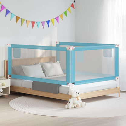 vidaXL Toddler Safety Bed Rail Fabric Blue