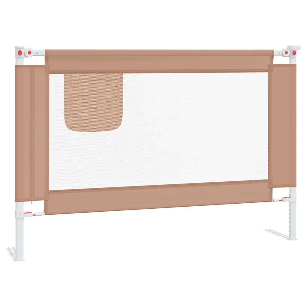 vidaXL Toddler Safety Bed Rail Taupe 100x25 cm Fabric 2