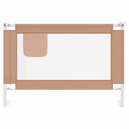 vidaXL Toddler Safety Bed Rail Taupe 100x25 cm Fabric 3