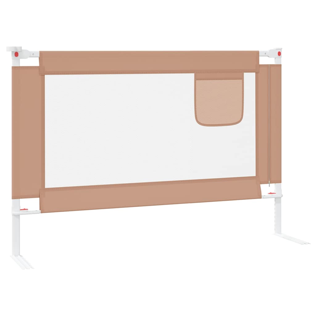 vidaXL Toddler Safety Bed Rail Taupe 100x25 cm Fabric 5
