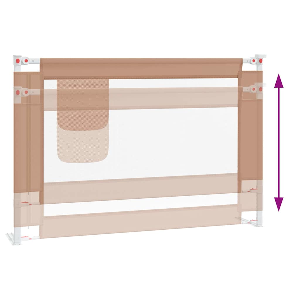 vidaXL Toddler Safety Bed Rail Taupe 100x25 cm Fabric 6