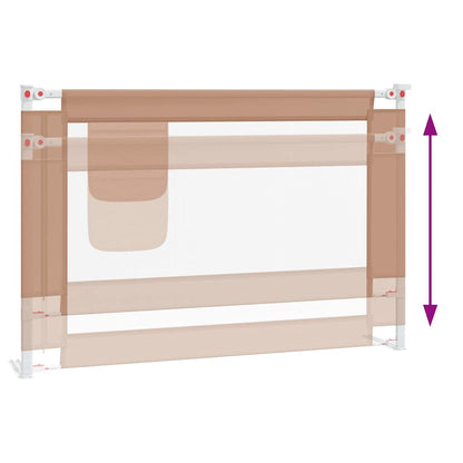 vidaXL Toddler Safety Bed Rail Taupe 100x25 cm Fabric 6