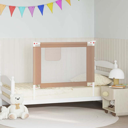 vidaXL Toddler Safety Bed Rail Taupe 100x25 cm Fabric 1