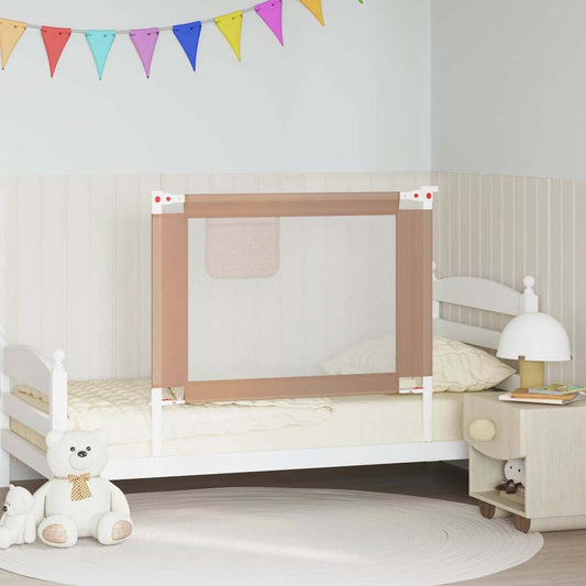 vidaXL Toddler Safety Bed Rail Taupe 100x25 cm Fabric 1