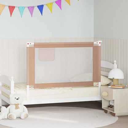vidaXL Toddler Safety Bed Rail Fabric Taupe