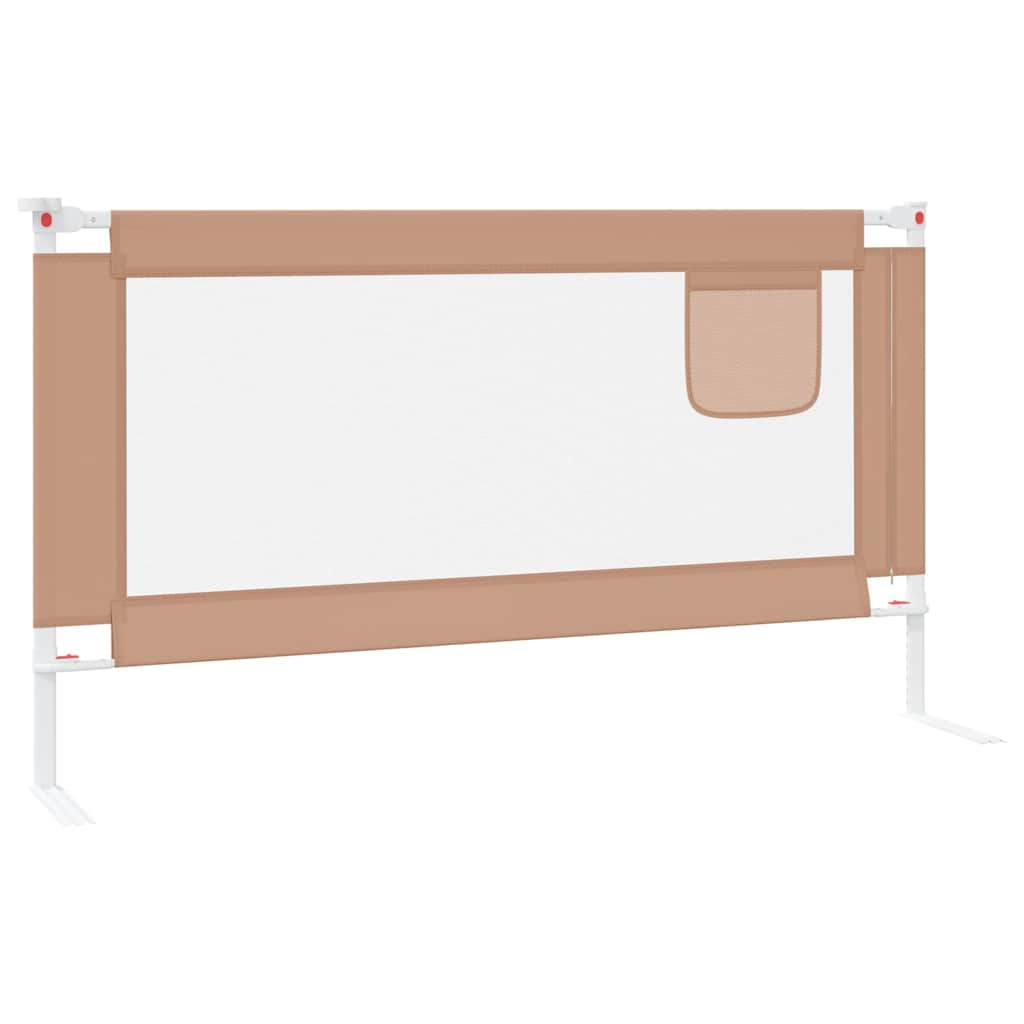 vidaXL Toddler Safety Bed Rail Taupe 150x25 cm Fabric 5
