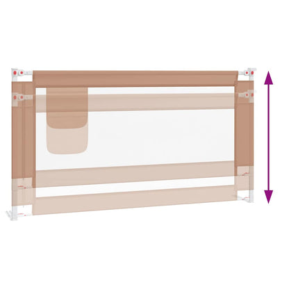 vidaXL Toddler Safety Bed Rail Taupe 160x25 cm Fabric 6