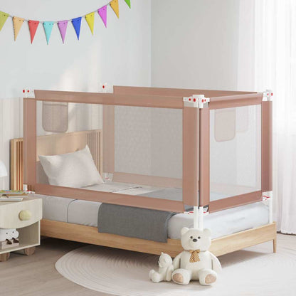 vidaXL Toddler Safety Bed Rail Taupe 160x25 cm Fabric 1