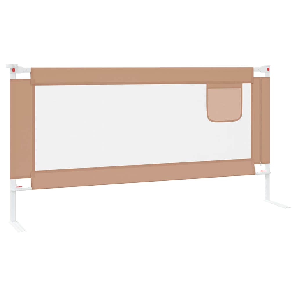 vidaXL Toddler Safety Bed Rail Taupe 180x25 cm Fabric 5