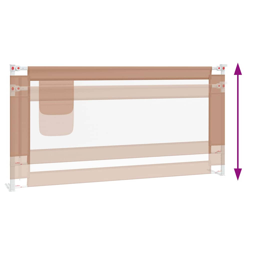 vidaXL Toddler Safety Bed Rail Taupe 180x25 cm Fabric 6