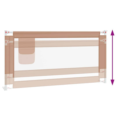 vidaXL Toddler Safety Bed Rail Taupe 180x25 cm Fabric 6