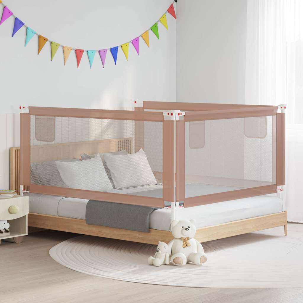 vidaXL Toddler Safety Bed Rail Taupe 180x25 cm Fabric 1