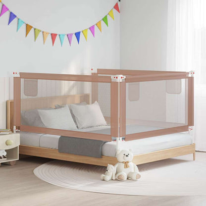 vidaXL Toddler Safety Bed Rail Taupe 180x25 cm Fabric 1