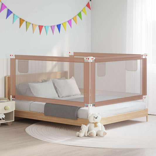 vidaXL Toddler Safety Bed Rail Taupe 180x25 cm Fabric 1