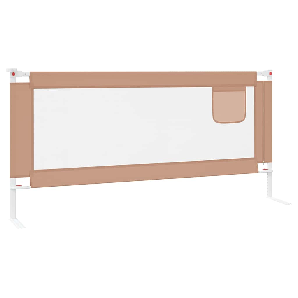 vidaXL Toddler Safety Bed Rail Taupe 200x25 cm Fabric 5