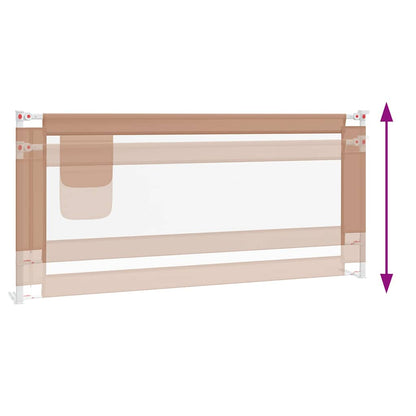 vidaXL Toddler Safety Bed Rail Taupe 200x25 cm Fabric 6