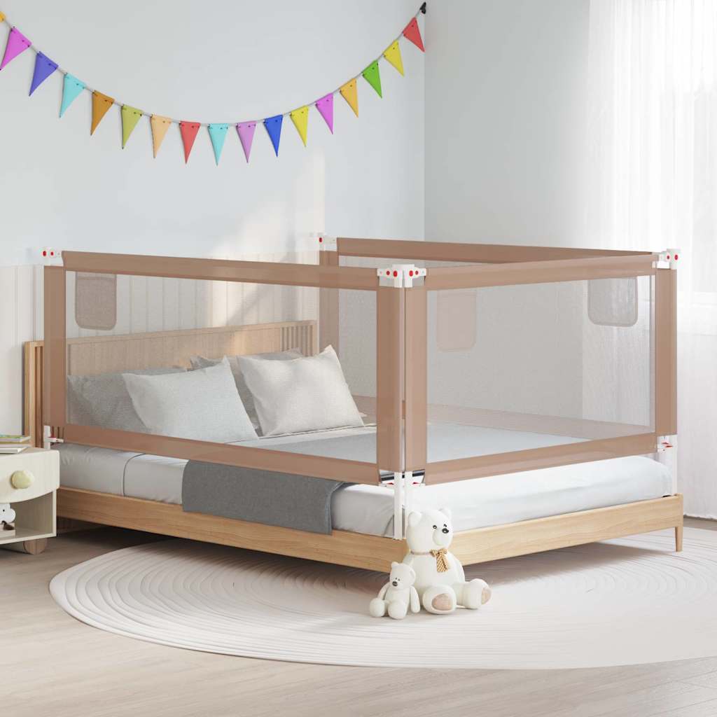 vidaXL Toddler Safety Bed Rail Taupe 200x25 cm Fabric 1