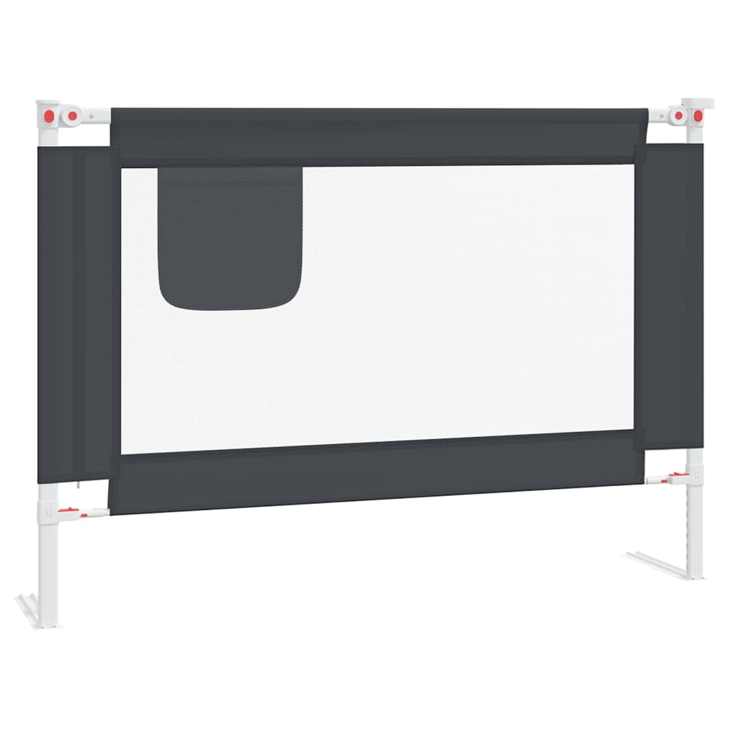 vidaXL Toddler Safety Bed Rail Dark Grey 90x25 cm Fabric 2