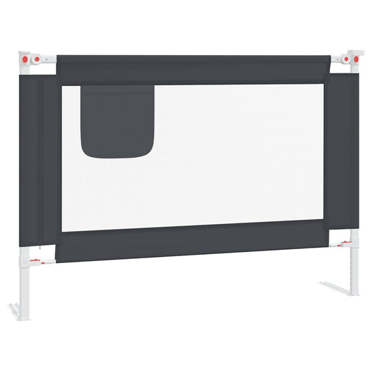 vidaXL Toddler Safety Bed Rail Dark Grey 90x25 cm Fabric 2