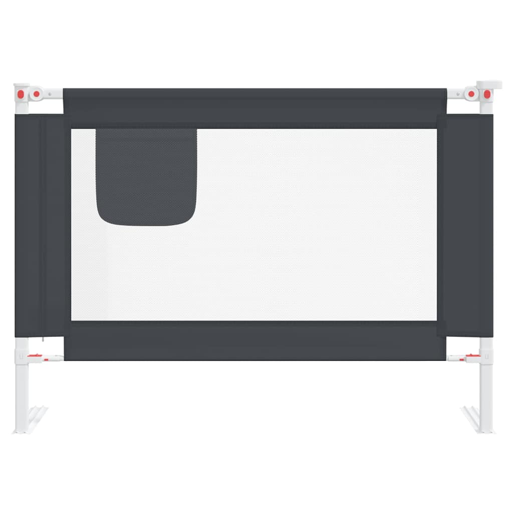 vidaXL Toddler Safety Bed Rail Dark Grey 90x25 cm Fabric 3