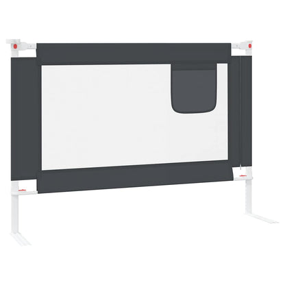 vidaXL Toddler Safety Bed Rail Dark Grey 90x25 cm Fabric 5