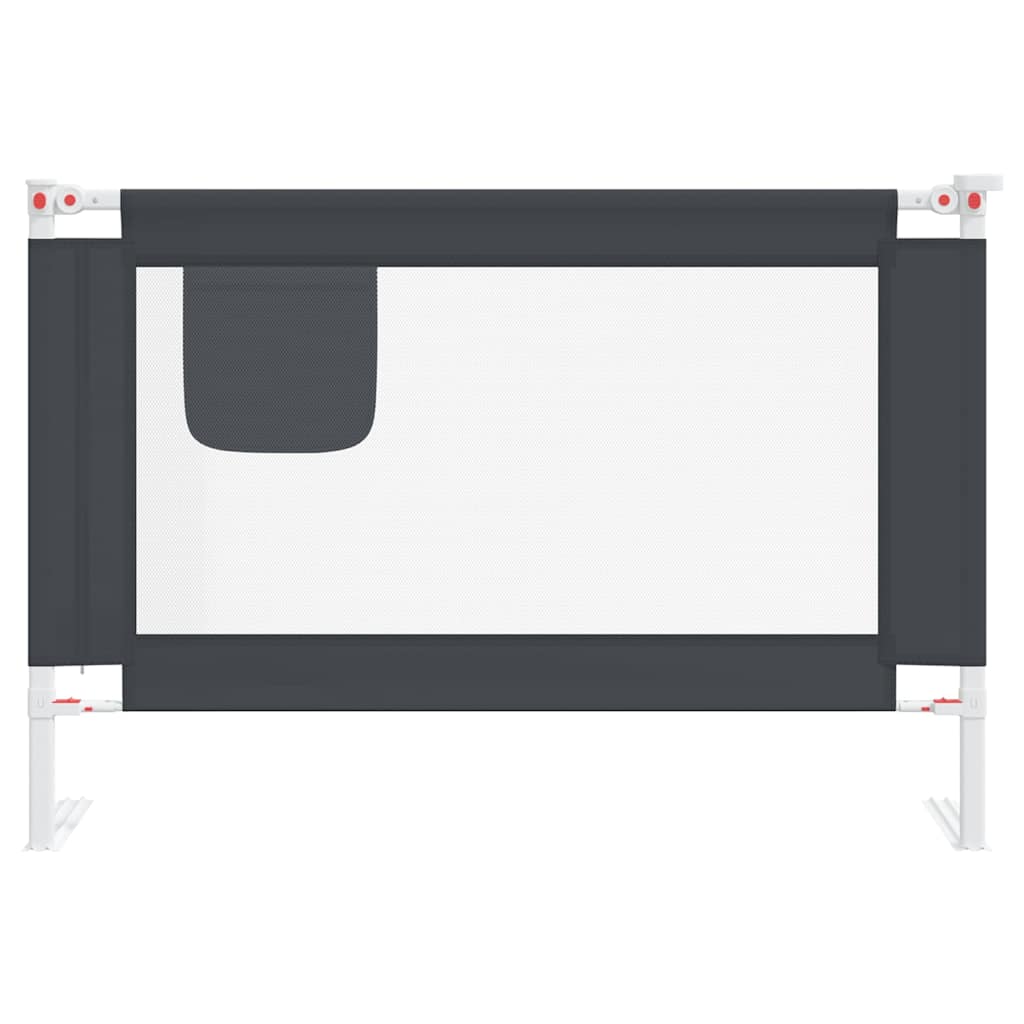 vidaXL Toddler Safety Bed Rail Dark Grey 100x25 cm Fabric 3