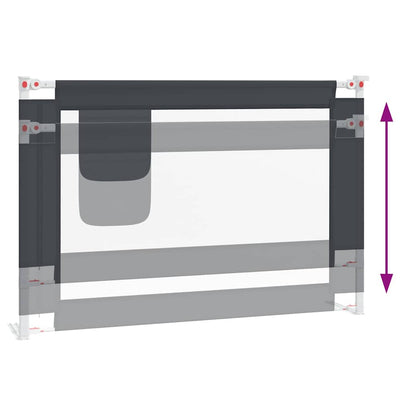 vidaXL Toddler Safety Bed Rail Dark Grey 100x25 cm Fabric 6
