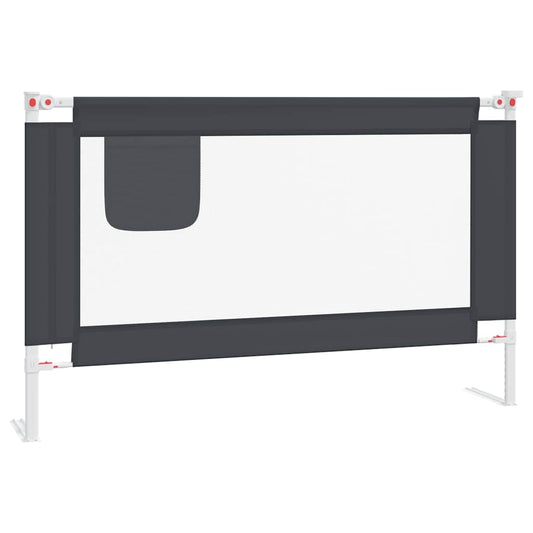 vidaXL Toddler Safety Bed Rail Dark Grey 120x25 cm Fabric 2
