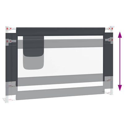 vidaXL Toddler Safety Bed Rail Dark Grey 120x25 cm Fabric 6