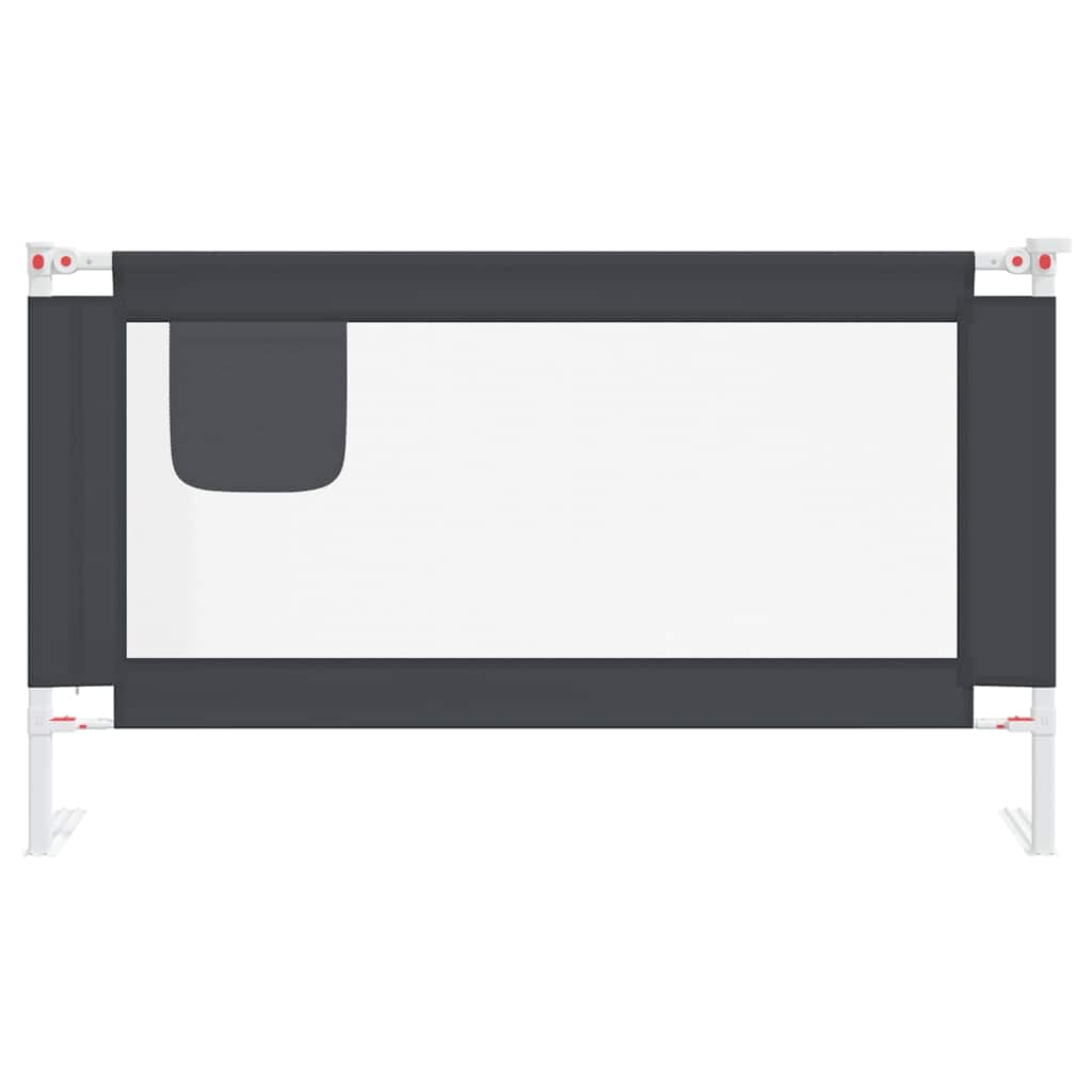 vidaXL Toddler Safety Bed Rail Dark Grey 140x25 cm Fabric 3