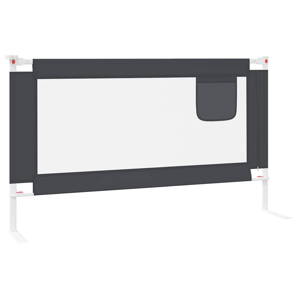 vidaXL Toddler Safety Bed Rail Dark Grey 140x25 cm Fabric 5