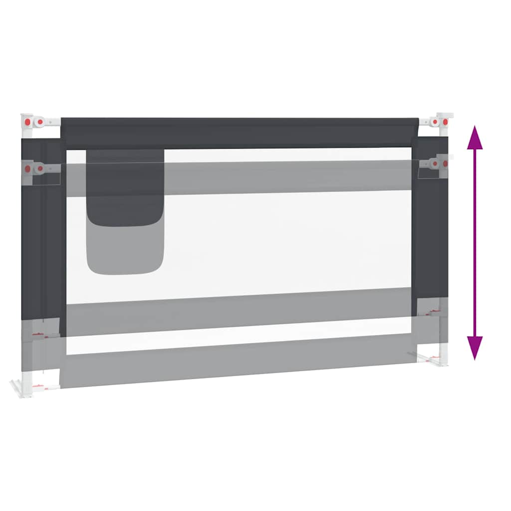vidaXL Toddler Safety Bed Rail Dark Grey 140x25 cm Fabric 6