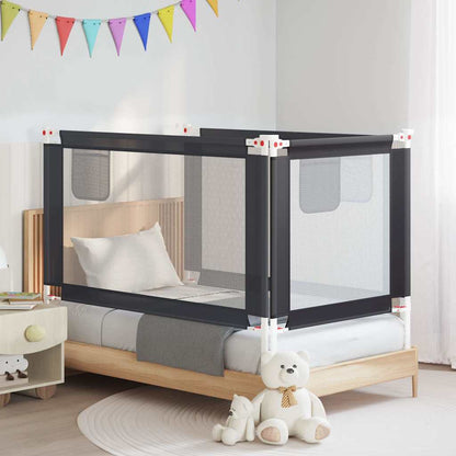 vidaXL Toddler Safety Bed Rail Dark Grey 140x25 cm Fabric 1