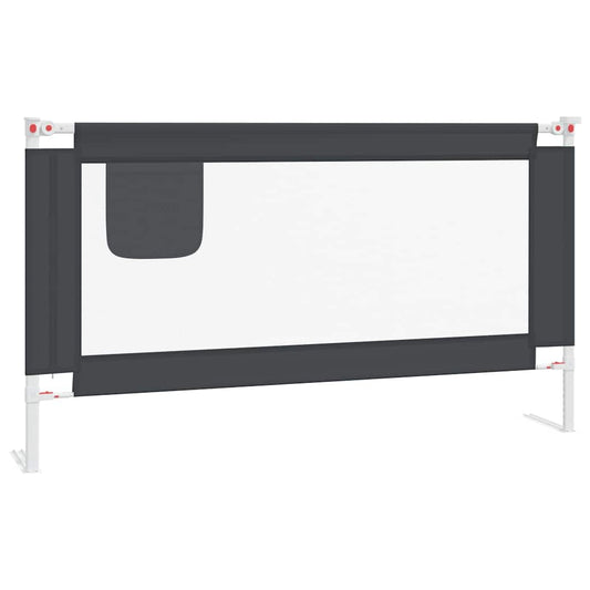 vidaXL Toddler Safety Bed Rail Dark Grey 150x25 cm Fabric 2