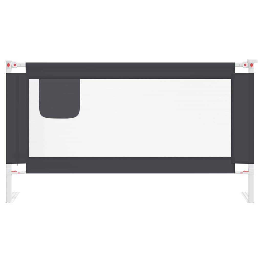 vidaXL Toddler Safety Bed Rail Dark Grey 150x25 cm Fabric 3