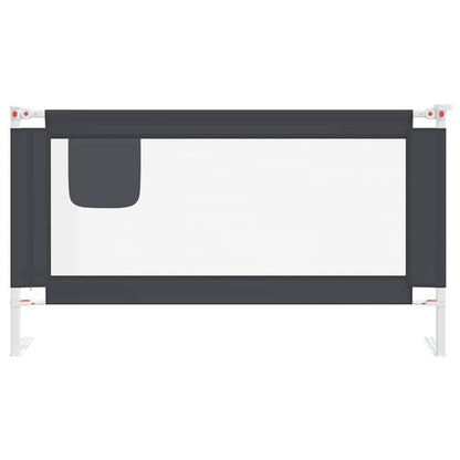 vidaXL Toddler Safety Bed Rail Dark Grey 150x25 cm Fabric 3