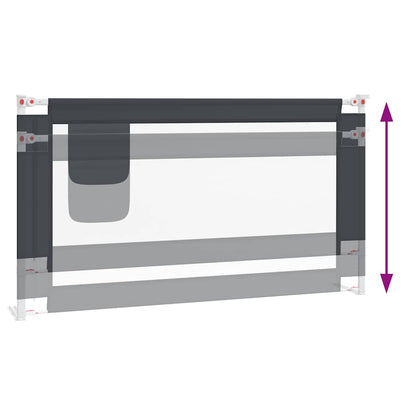 vidaXL Toddler Safety Bed Rail Dark Grey 150x25 cm Fabric 6