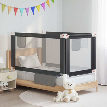 vidaXL Toddler Safety Bed Rail Dark Grey 150x25 cm Fabric 1