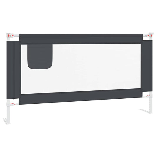 vidaXL Toddler Safety Bed Rail Dark Grey 160x25 cm Fabric 2