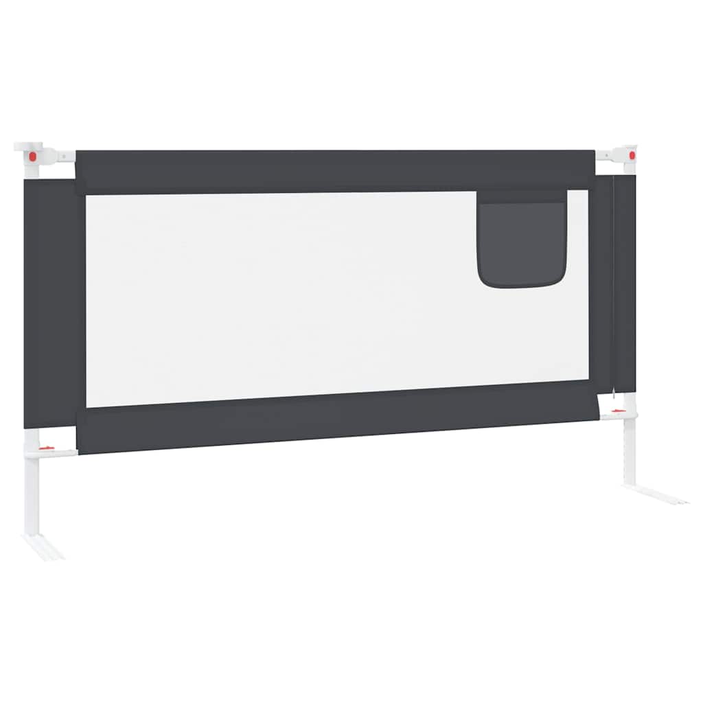 vidaXL Toddler Safety Bed Rail Dark Grey 160x25 cm Fabric 5