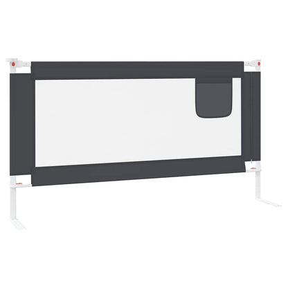 vidaXL Toddler Safety Bed Rail Dark Grey 160x25 cm Fabric 5