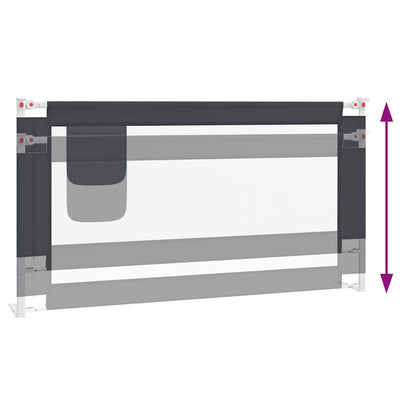 vidaXL Toddler Safety Bed Rail Dark Grey 160x25 cm Fabric 6