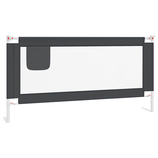 vidaXL Toddler Safety Bed Rail Dark Grey 180x25 cm Fabric 2