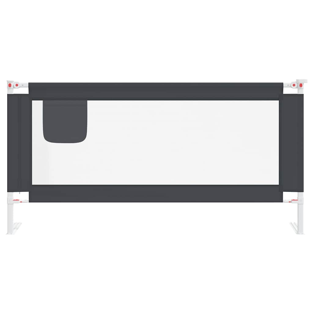 vidaXL Toddler Safety Bed Rail Dark Grey 180x25 cm Fabric 3