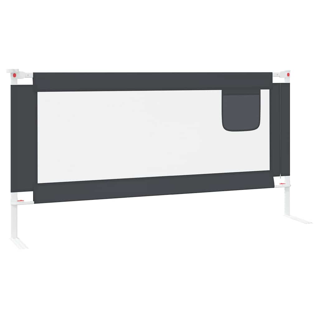 vidaXL Toddler Safety Bed Rail Dark Grey 180x25 cm Fabric 5
