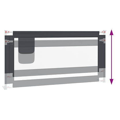 vidaXL Toddler Safety Bed Rail Dark Grey 180x25 cm Fabric 6