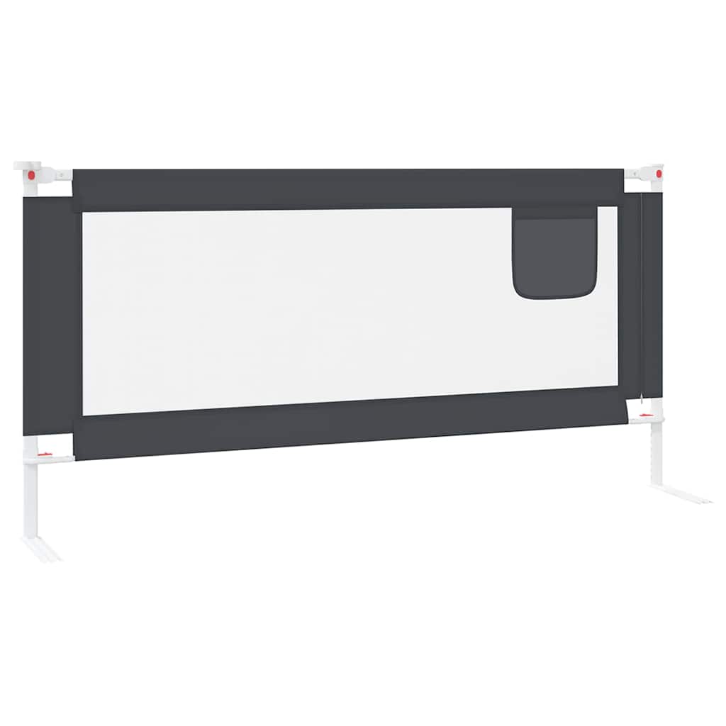 vidaXL Toddler Safety Bed Rail Dark Grey 190x25 cm Fabric 5