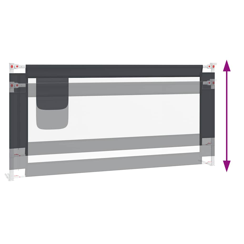 vidaXL Toddler Safety Bed Rail Dark Grey 190x25 cm Fabric 6
